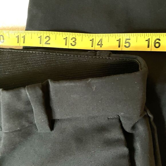 H&M Pants Stretch Flat Straight Skinny Ankle Black 8 Elastic Waist 27-31" - Picture 8 of 16